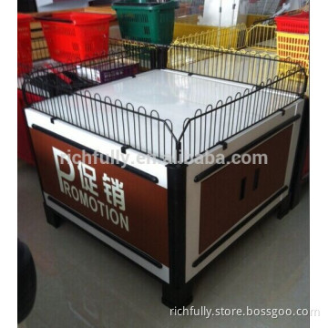 The best price of Beautiful Steel Coffee Color Supermarket Promotion/Discount Table/Rack